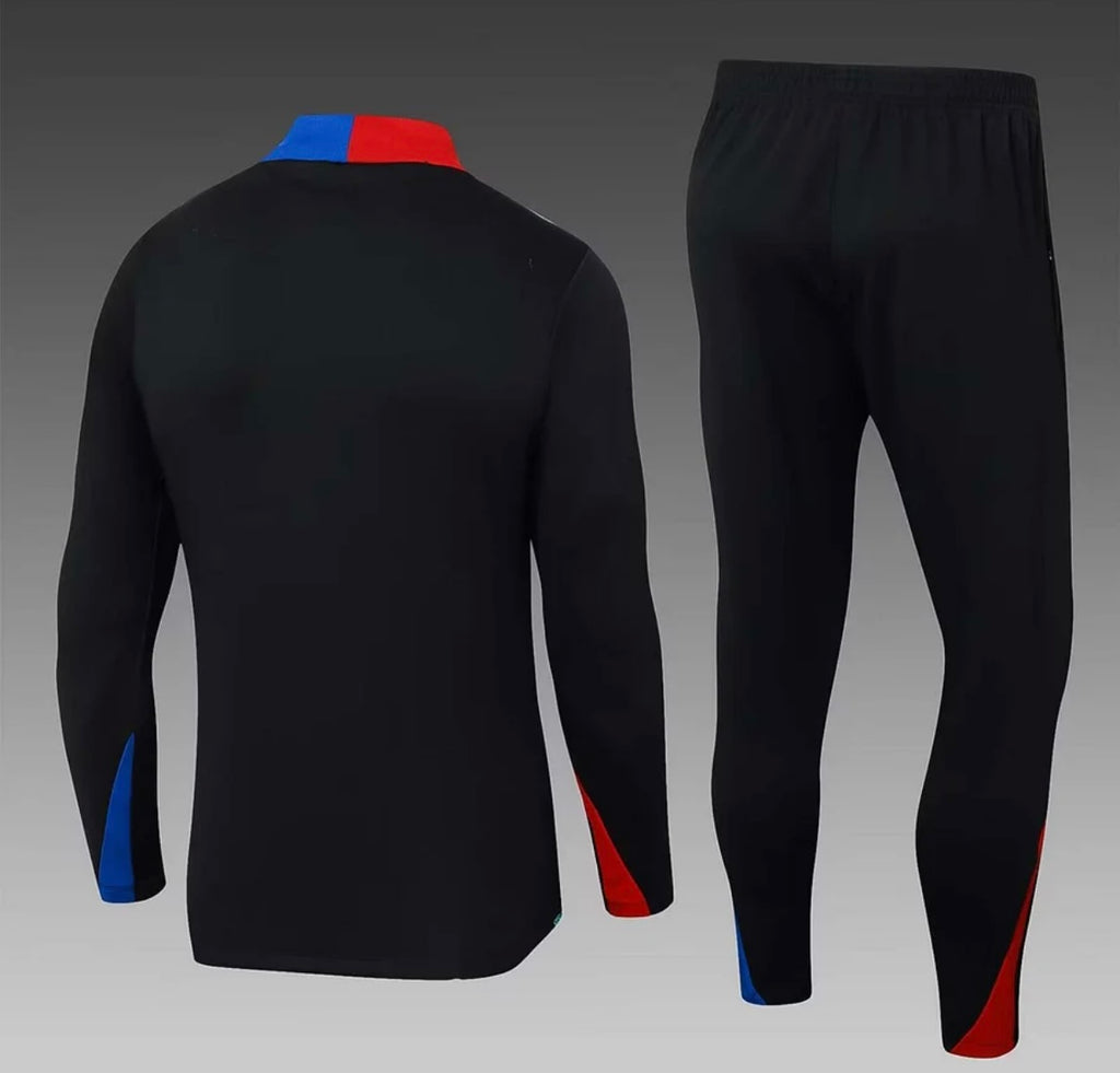 2024/2025 Barcelona Half-Pull Training Suit Black Jersey Set